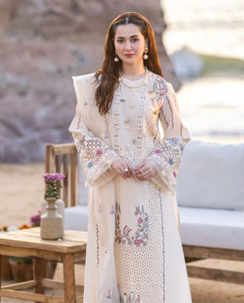 COCO AirJet Lawn Chicken Kari Fully Embroidered Suit with Organza Dupatta