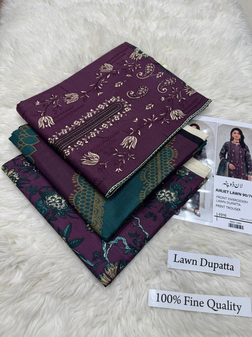 LAWN WITH LAWN DUPATTA VOLUME