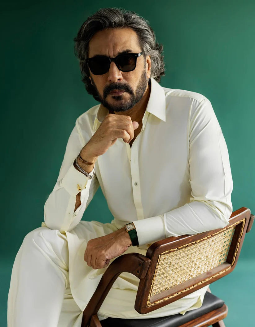 Cream Boski Unstitched Fabric – Premium Blended All-Season Suiting Material